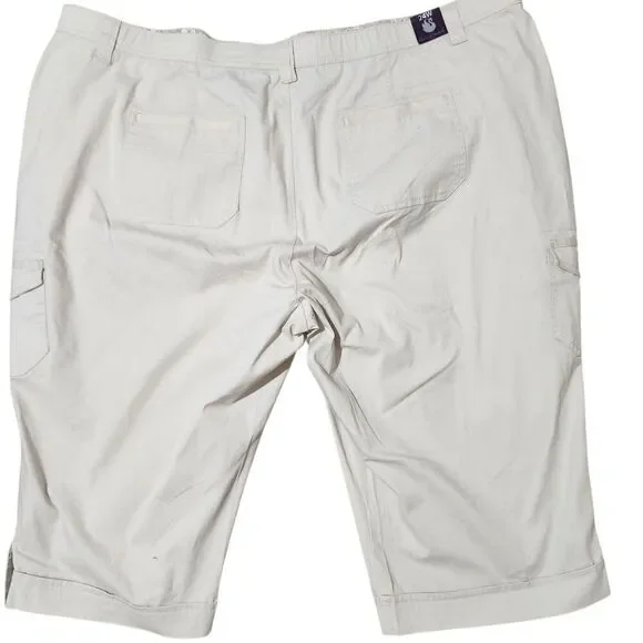 Gloria Vanderbilt Capri Shorts Size 24W Cream Color With Pockets - Picture 2 of 12